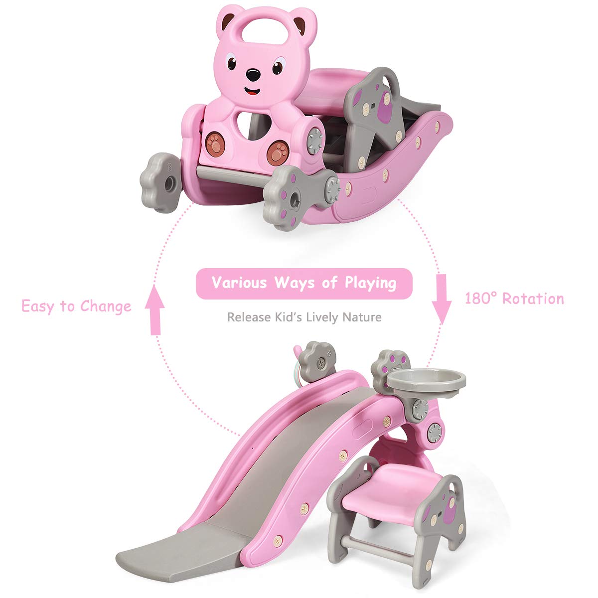 TinyTrek™ 5-in-1 Toddler Adventure Playset – Slide, Rocker, Swing, Climber & Tunnel for Ages 1–5