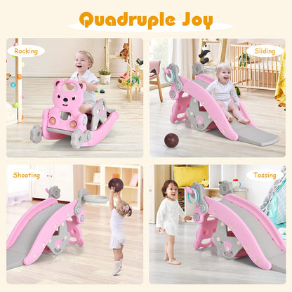 TinyTrek™ 5-in-1 Toddler Adventure Playset – Slide, Rocker, Swing, Climber & Tunnel for Ages 1–5