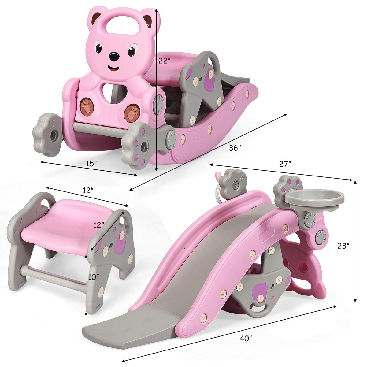 TinyTrek™ 5-in-1 Toddler Adventure Playset – Slide, Rocker, Swing, Climber & Tunnel for Ages 1–5