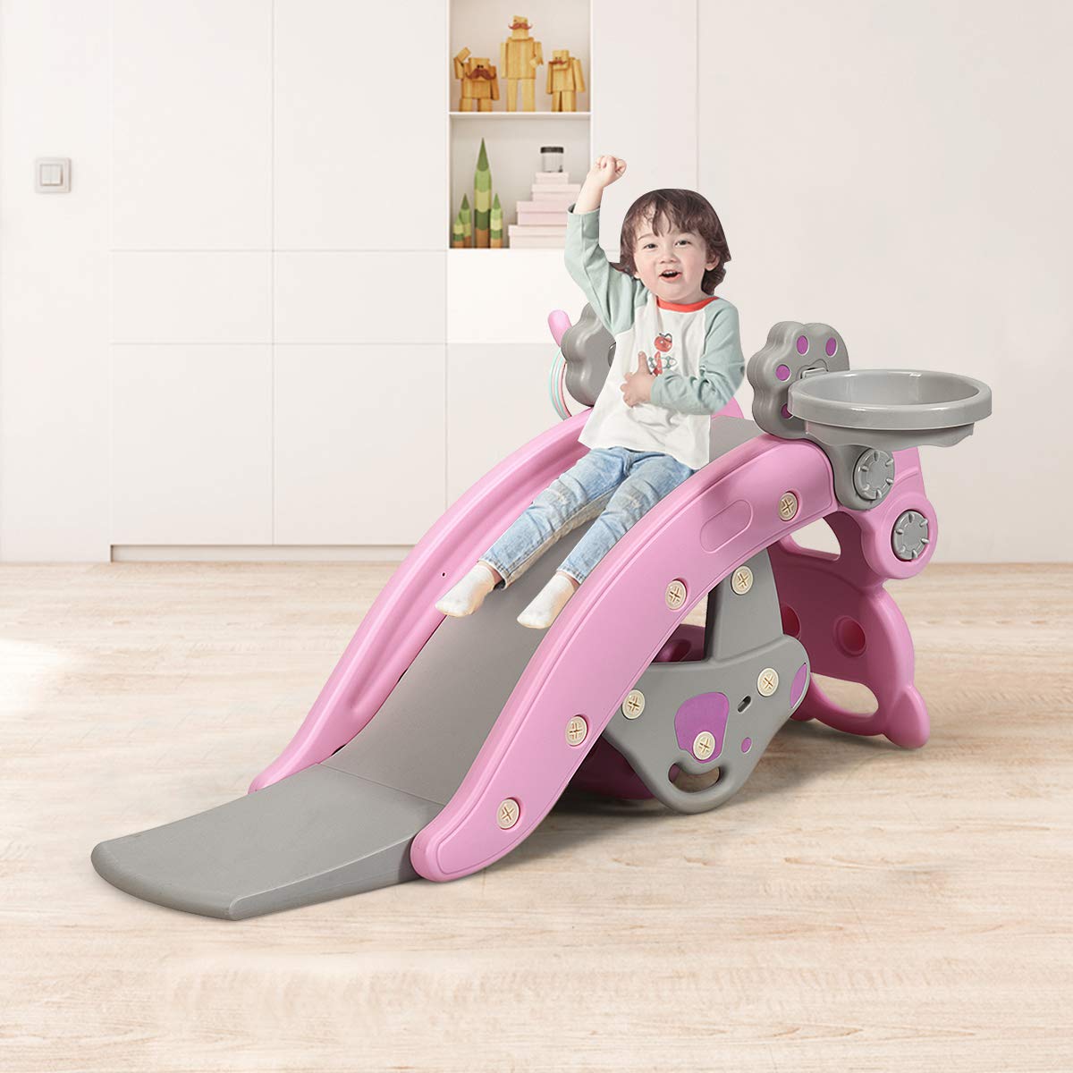 TinyTrek™ 5-in-1 Toddler Adventure Playset – Slide, Rocker, Swing, Climber & Tunnel for Ages 1–5
