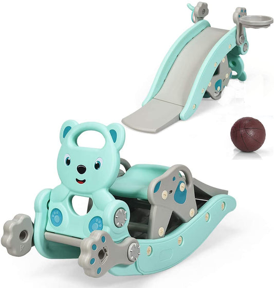TinyTrek™ 5-in-1 Toddler Adventure Playset – Slide, Rocker, Swing, Climber & Tunnel for Ages 1–5