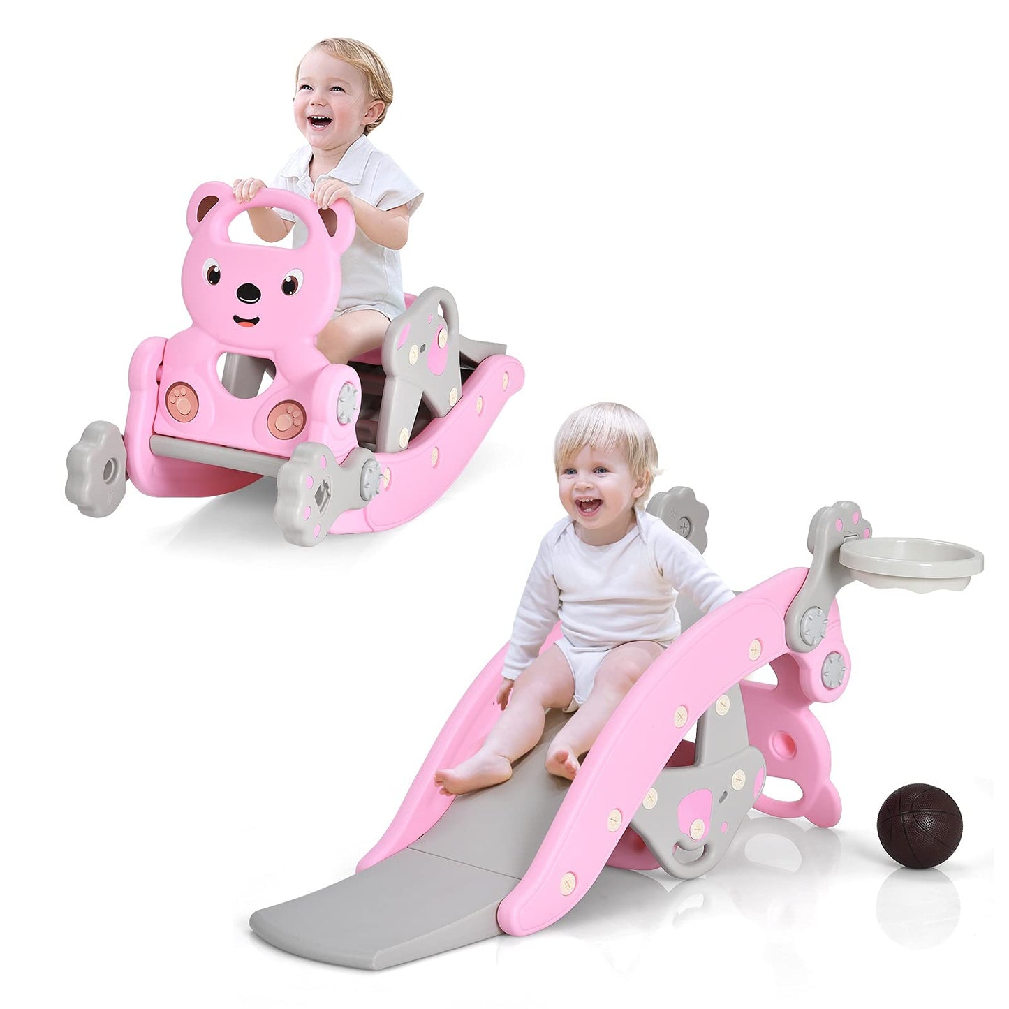 TinyTrek™ 5-in-1 Toddler Adventure Playset – Slide, Rocker, Swing, Climber & Tunnel for Ages 1–5
